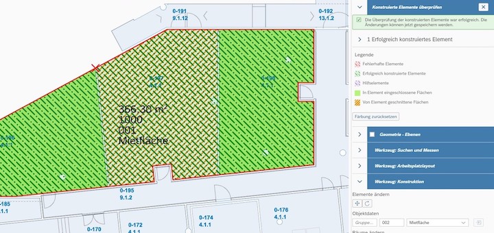 Korasoft Lease Design ermöglicht, direkt im Browser ohne CAD-Software- und CAD-Kenntnisse in SAP-Anwendungen Mietflächen anzulegen