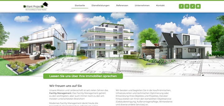 Das Beratungshaus Brillant ProjectS hat seine Website neu augesetzt