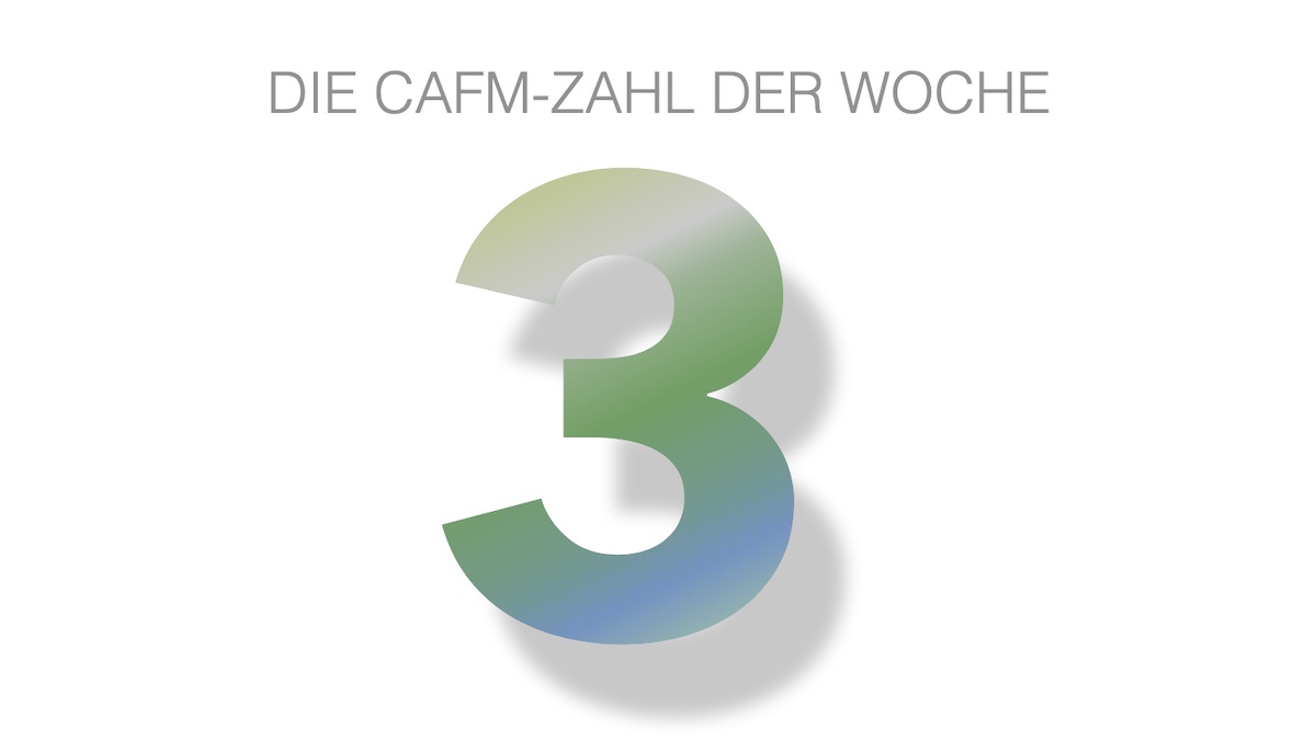 Die CAFM-Zahl der Woche ist die 3 für insgesamt drei Erwähnungen von CAFM in der Übersicht bei heise