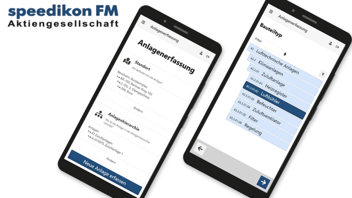Mit einer neuen App unterstützt Speedikon FM die Neuaufnahme von Anlagen in das CAFM-System