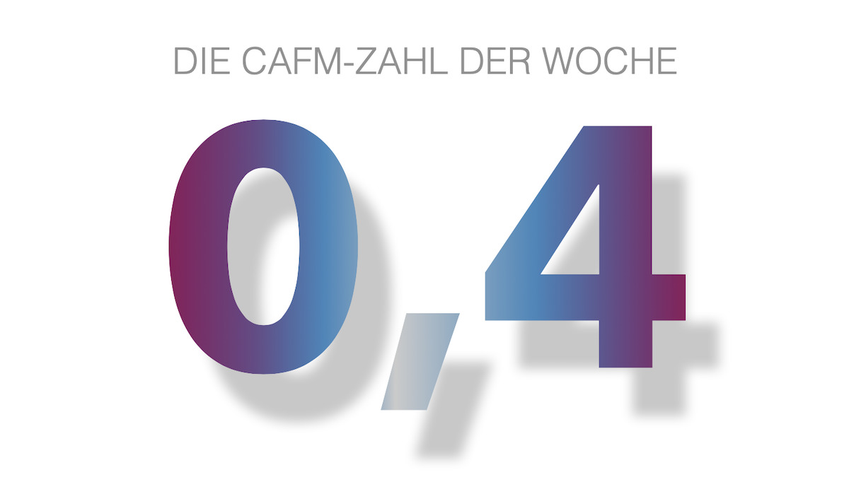 Die CAFM-Zahl der Woche ist die 0,4 für die ungefähre Zahl an Mitarbeitern je Arbeitsplatz unter Corona-Bedingungen
