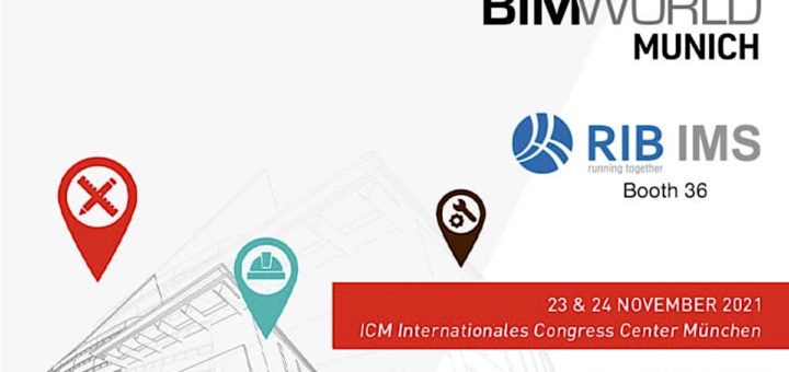 RIB IMS beteiligt sich an der BIM World Munich 2021 mit einem Stand und einem Vortrag zu BIM im CAFM gemeinsam mit dem DIN