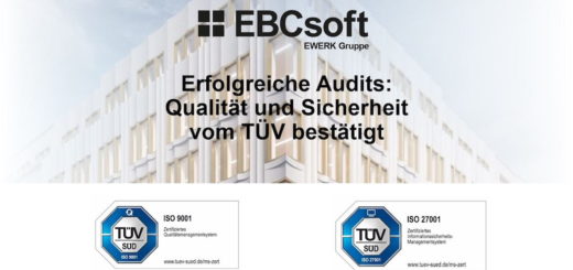 EBCsoft ist ISO 9001 und ISO/IEC 27001 zertifiziert