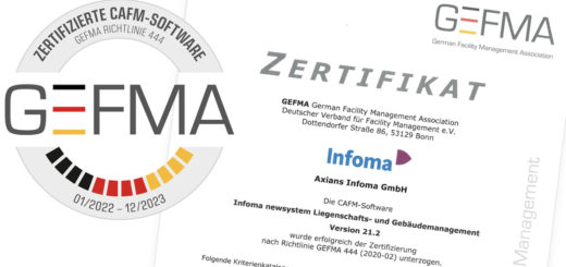 Axians Infoma Newsystem ist zum fünften Mal nach GEFMA 444 zertifiziert - und zum ersten Mal mit dem Mobile Client