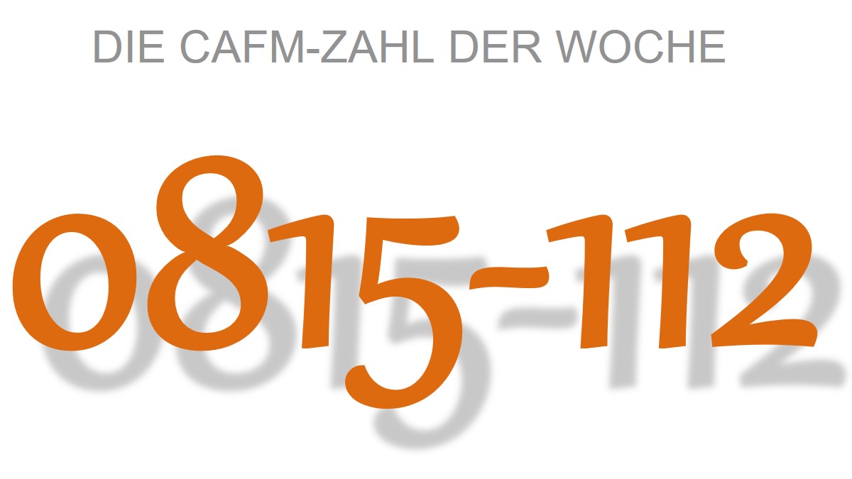 Die CAFM-Zahl der Woche ist die 0815-112 für die vorbildlich clevere Einbindung modernster Technologie im Rahmen von Kundenservice bei der TK 