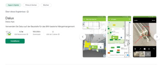 Der Dalux BIM-Viewer ist kostenlos für iOS und Android erhältlich - Bild: Dalux/Google