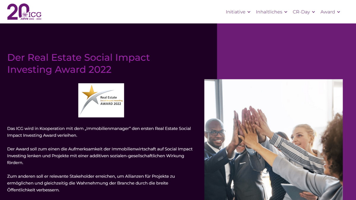 Der ICG Social Impact Award will sozial- und umweltverträgliche Investments prämieren - Bild: ICG 