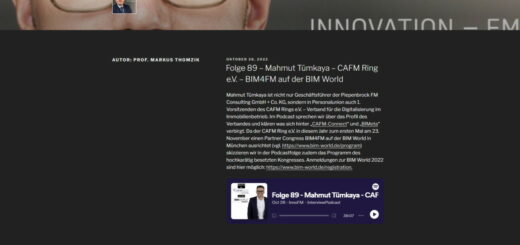 Im Inno-FM Podcasts von Prof. Markus Thomzik liefert CAFM-Ring Vorstand Mahmut Tümkaya Einblicke in den Kongress BIM4FM auf der BIM World Munich - Bild: Thomzik