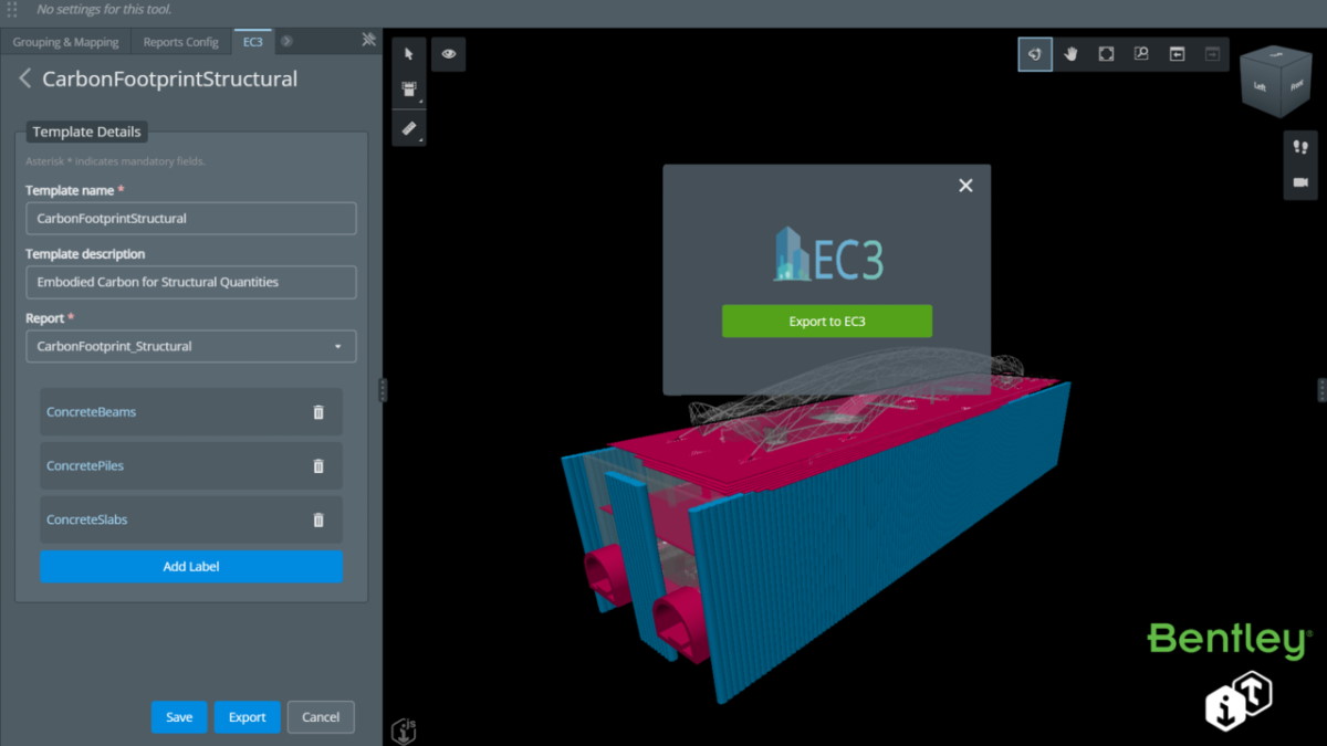Bentley Systems plant mit der Integration von EC3 in seine iTWIN-Plattform schon in der Planung das sogenannte graue CO2 berechnen zu können - Bild: Bentley Systems