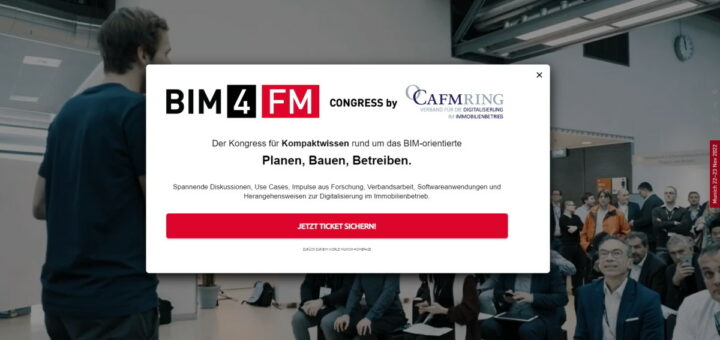 Der Partnerkongress BIM4FM des CAFM Rings zeigt im Rahmen der BIM World Munich 2022 die Chancen mit BIM für den Immobilien-Betrieb - Bild: BIM World Munich