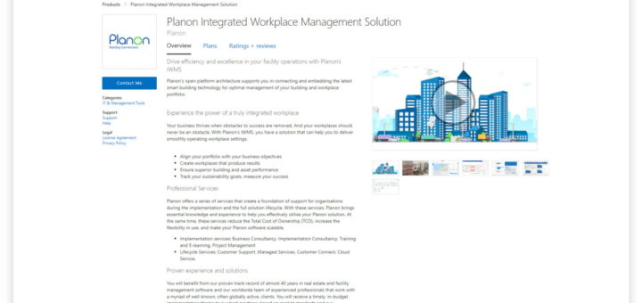 Planon ist jetzt mit einigen seiner Lösungen auch im Marketplace von Microsoft Azure zu finden - Bild: Microsoft/Planon