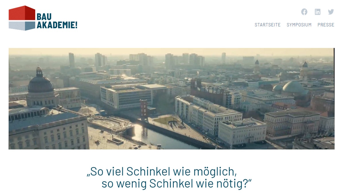 Der AIV hat hat auf einer neuen Website Video-Statements zum Wiederaufbau von Karl Friedrich Schinkels Bauakademie in Berlin veröffentlicht - Bild: Berlin2070 gGmbH