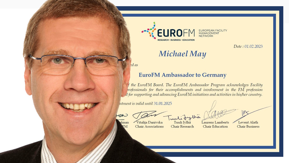 Prof. Michael May wurde als EuroFM Ambassador Germany bestätigt - Bild: EuroFM, privat; Montage: CAFM-News