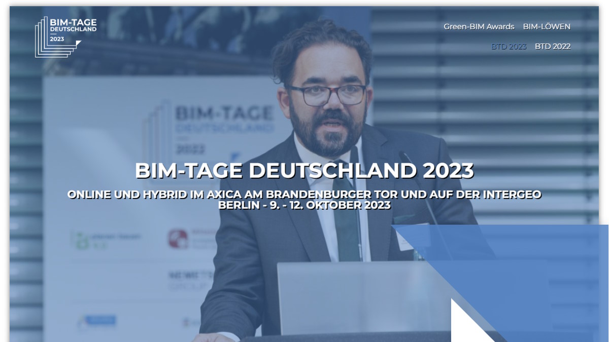 Die BIM-Tage Deutschland finden dieses Jahr vom 9. bis 12. Oktober in Berlin statt - Bild: BIM-Events GmbH