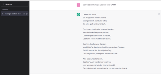 ChatGPT, die KI von OpenAI, kann auch Gedichte über CAFM schreiben - Bild: Open AI