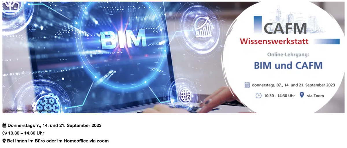 BIM und CAFM Online-Lehrgang - Tag 2: Datenmigration & CAFM im BIM - CAFM-News