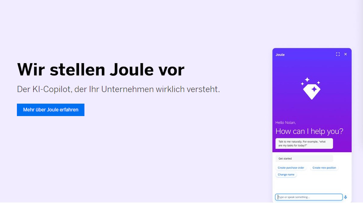 SAP hat seine generative KI Joule vorgestellt - Bild: SAP