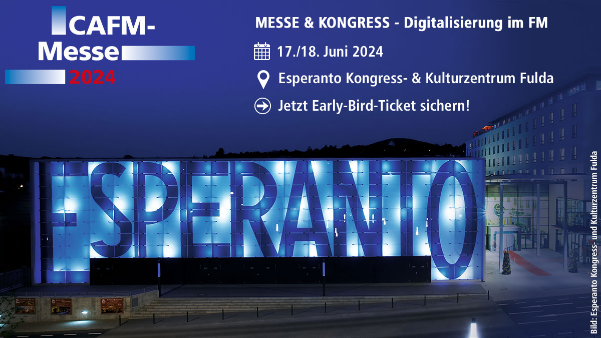 Die CAFM-Messe 2024 lockt mit vielfältigem Programm und stark vergünstigten Early-Bird-Tickets - Bild: Esperanto Kongress- und Kulturzentrum Fulda