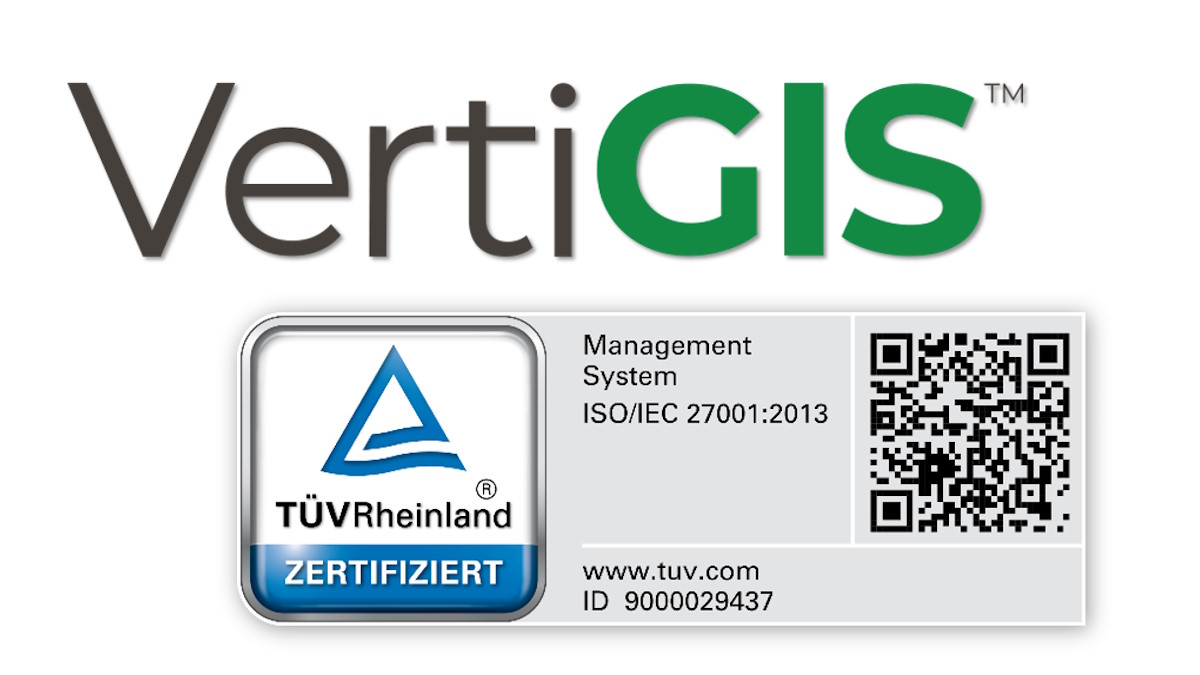 Der TÜV Rheinland hat VertiGIS nach ISO 27001 zertifiziert - Bild: VertiGIS, TÜV Rheinland