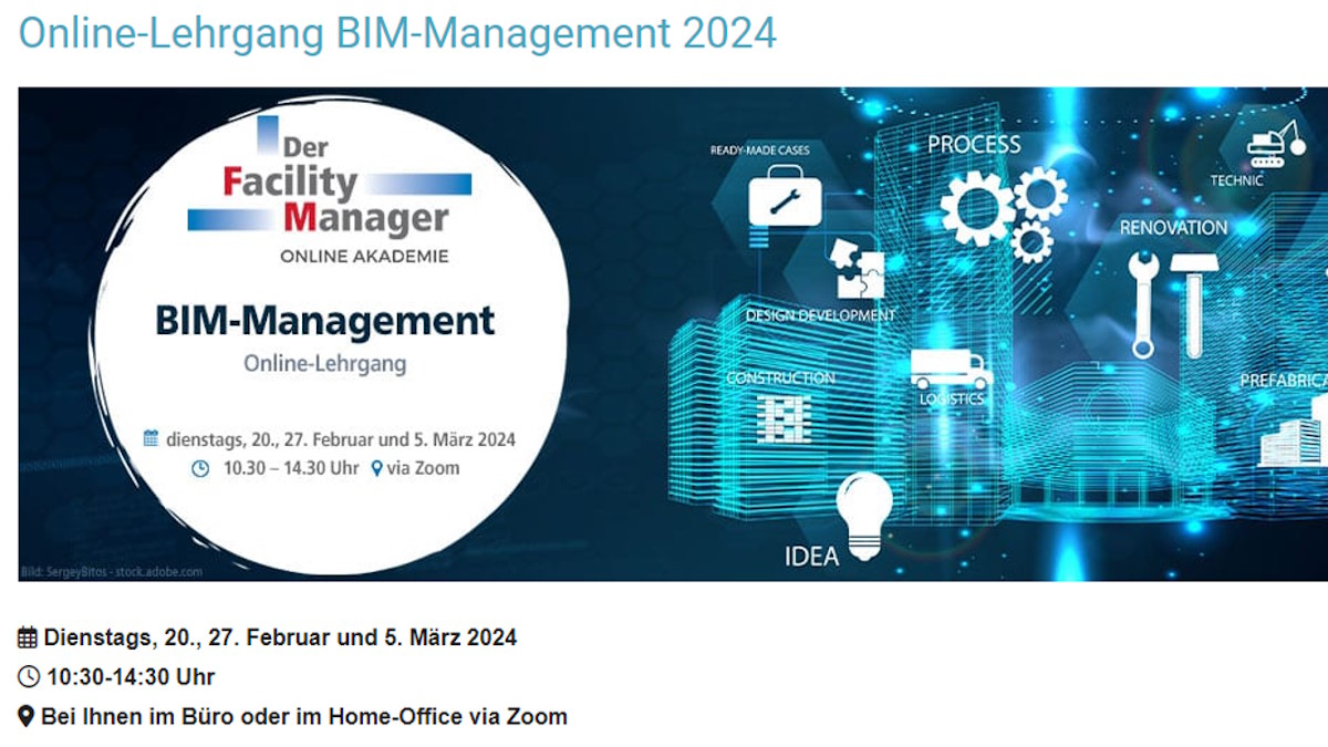 Im Februar ist Premiere des neuen Online-Lehrgangs BIM-Management - Bild: SergeyBitos/stockadobe.com