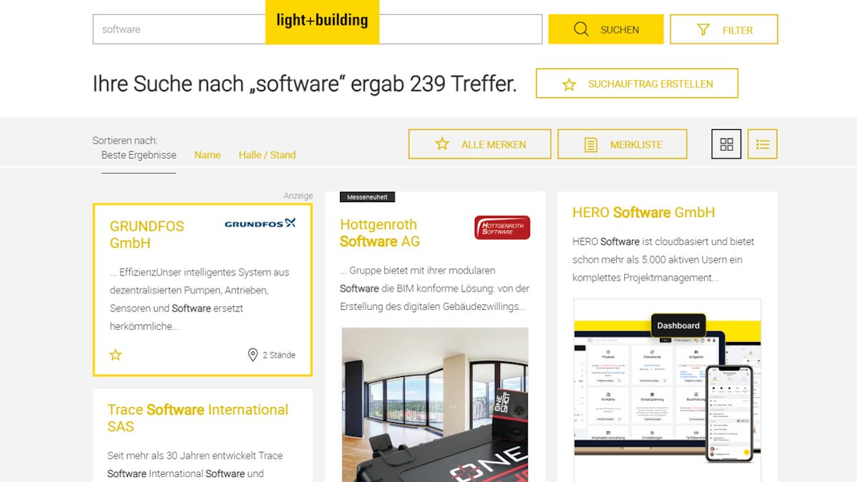 Rund 240 Austeller der light+building 2024 nennen Software als Kompetenz - Bild: Messe Frankfurt