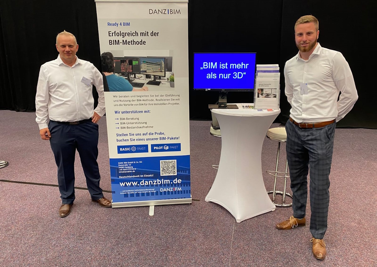 DANZ BIM erläutert auf der CAFM-Messe seinen Ansatz zum niederschwelligen Einstieg in BIM - BIld: DANZ BIM