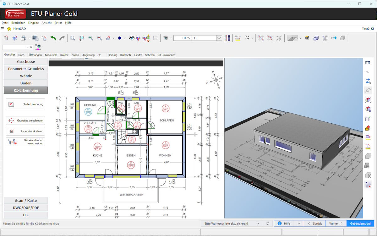 Hottgenroth stellt mit Hott-KI eine Software vor, die aus Grundrissen automatisch 3D-Modelle erstellt - Bild: Hottgenroth Software
