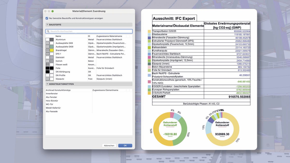 Graphisoft hat Archicad um ein Plug-in für die Lebenszyklusanalyse von Gebäuden erweitert - Bild: Graphisoft
